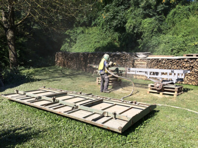 Traktoranhänger Sandstrahlen