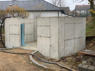 Beton Müllinsel vorher Beton Baustelle Sandstrahlen in Niederösterreich und Wien