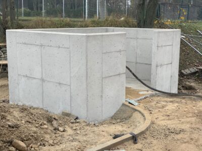 Beton Müllinsel nachher Haus Gebäude Baustelle Sandstrahlen Niederösterreich Wien
