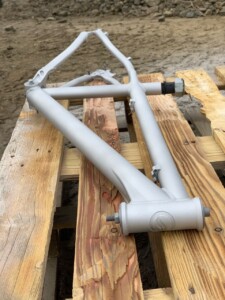 Mountainbikerahmen Glasperlen gestrahlt